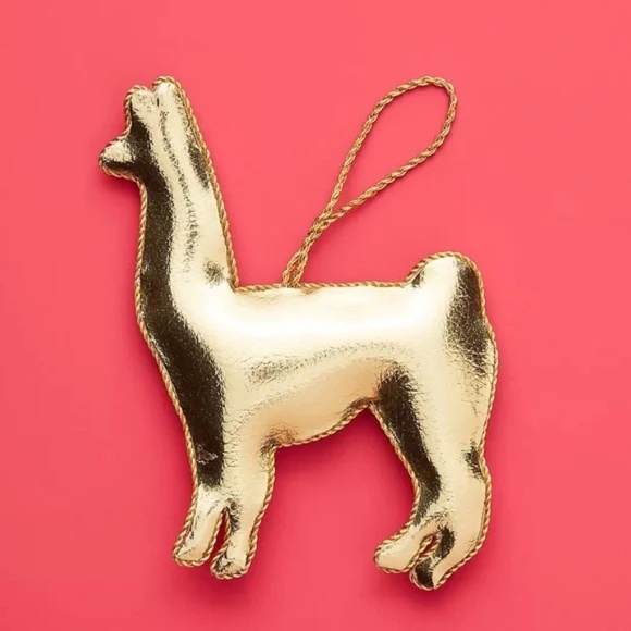 NWT Anthropologie Triangle of Bears Glitter Llama Christmas Ornament - Picture 2 of 5